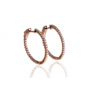 14KR 25MM DIAMOND HOOPS