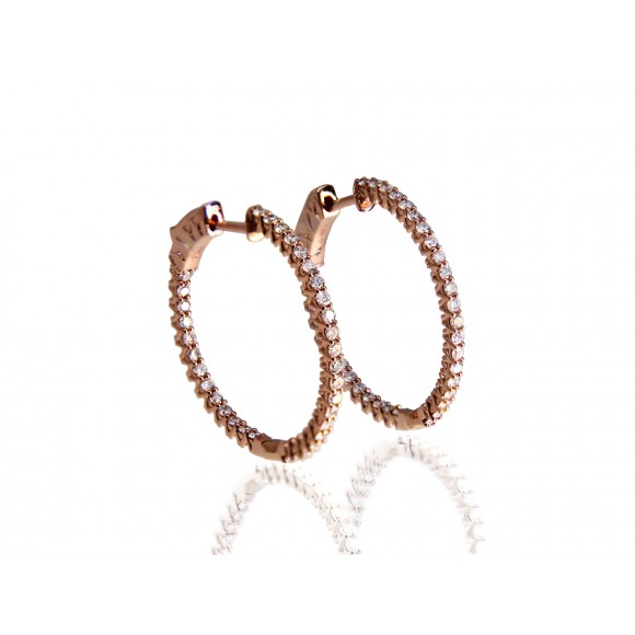 14KR 25MM DIAMOND HOOPS