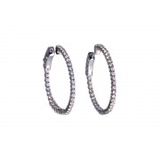 14KR 25MM DIAMOND HOOPS