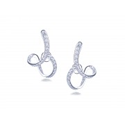 14KW RIBBON LOBE EAR CUFFS W/ DIA