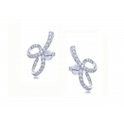 14KW RIBBON LOBE EAR CUFFS W/ DIA