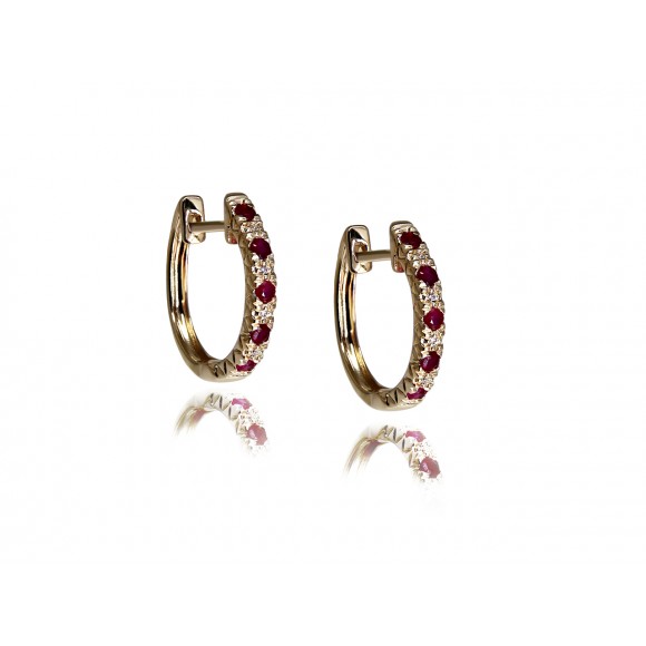 14KY PAVÉ HUGGIE W/ RU & DIA