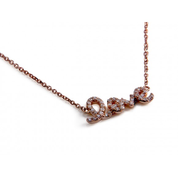 14KR LOVE NECKLACE W/ DIA