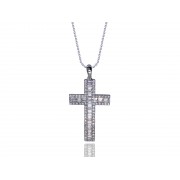 14KW OVERSIZE CROSS PENDANT W/ DIA