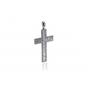 14KW OVERSIZE CROSS PENDANT W/ DIA
