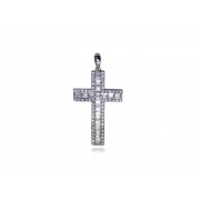 14KW OVERSIZE CROSS PENDANT W/ DIA