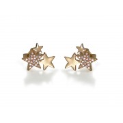 14KY STARS STUDS W/ DIA