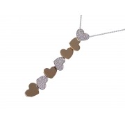 14RW LINK OF HEARTS NECKLACE W/ DIA