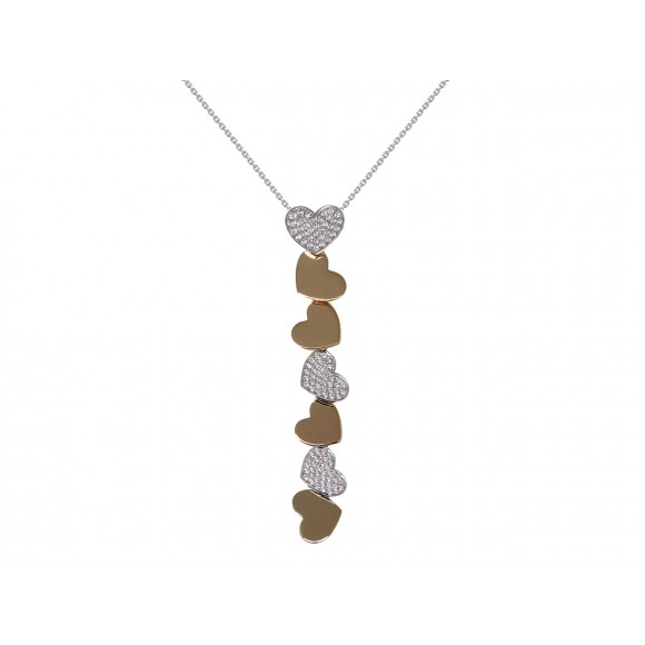 14RW LINK OF HEARTS NECKLACE W/ DIA