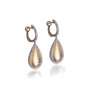 14KY TEXTURED DROP SET W/ DIA