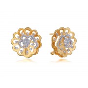 14KY FLOWER SWIRL SET W/ DIA