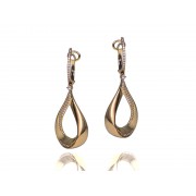 14KY RIBBON DROP EARRINGS W/ DIA