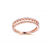 14KR BEZEL BEADED RING W/ DIA