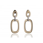 14KY MATTE LINKS EARRINGS W/ DIA