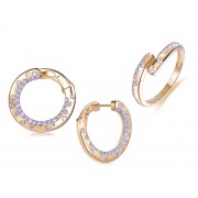 14KY SCATTERED BEZELS LOOP SET W/ DIA