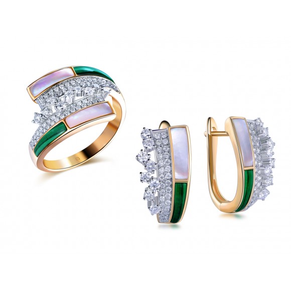 14KY FASHION SET W/ MA & SH & DIA