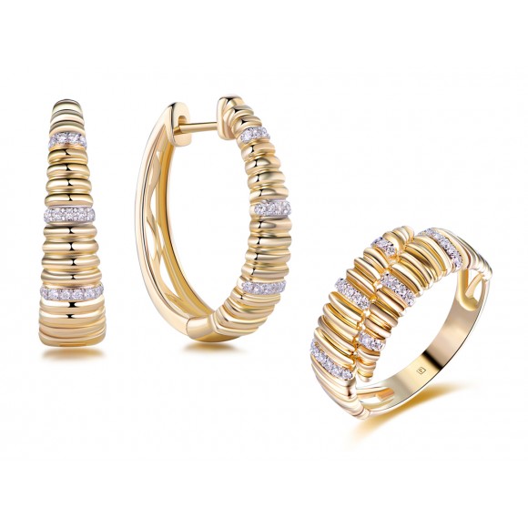 14KY PUFF ROW SET W/ DIA