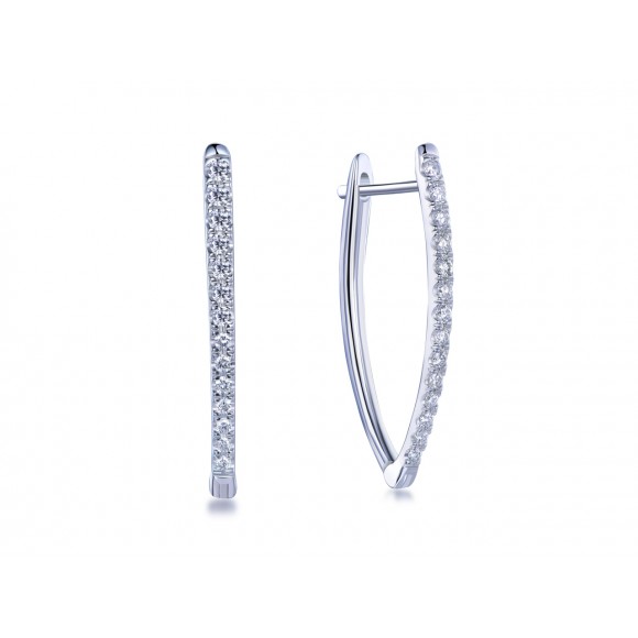 14KW 25MM V-SHAPE HOOPS W/ DIA