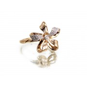 14KR FLORAL BOW RING W/ DIA