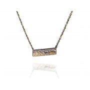 14KY BEZEL TAG NECKLACE W/ DIA