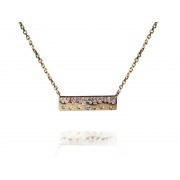 14KY BEZEL TAG NECKLACE W/ DIA
