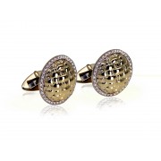 14KY ROUND TILE CUFFLINKS W/ DIA