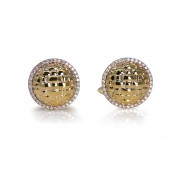 14KY ROUND TILE CUFFLINKS W/ DIA