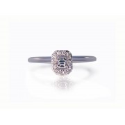 14KW PETITE BAGUETTE RING W/ DIA